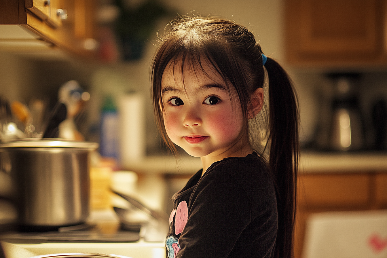 A girl cleaning a kitchen | Source: No source
