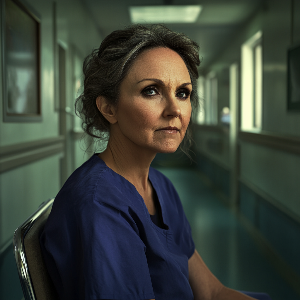 A nurse sitting on a chair | Source: no source