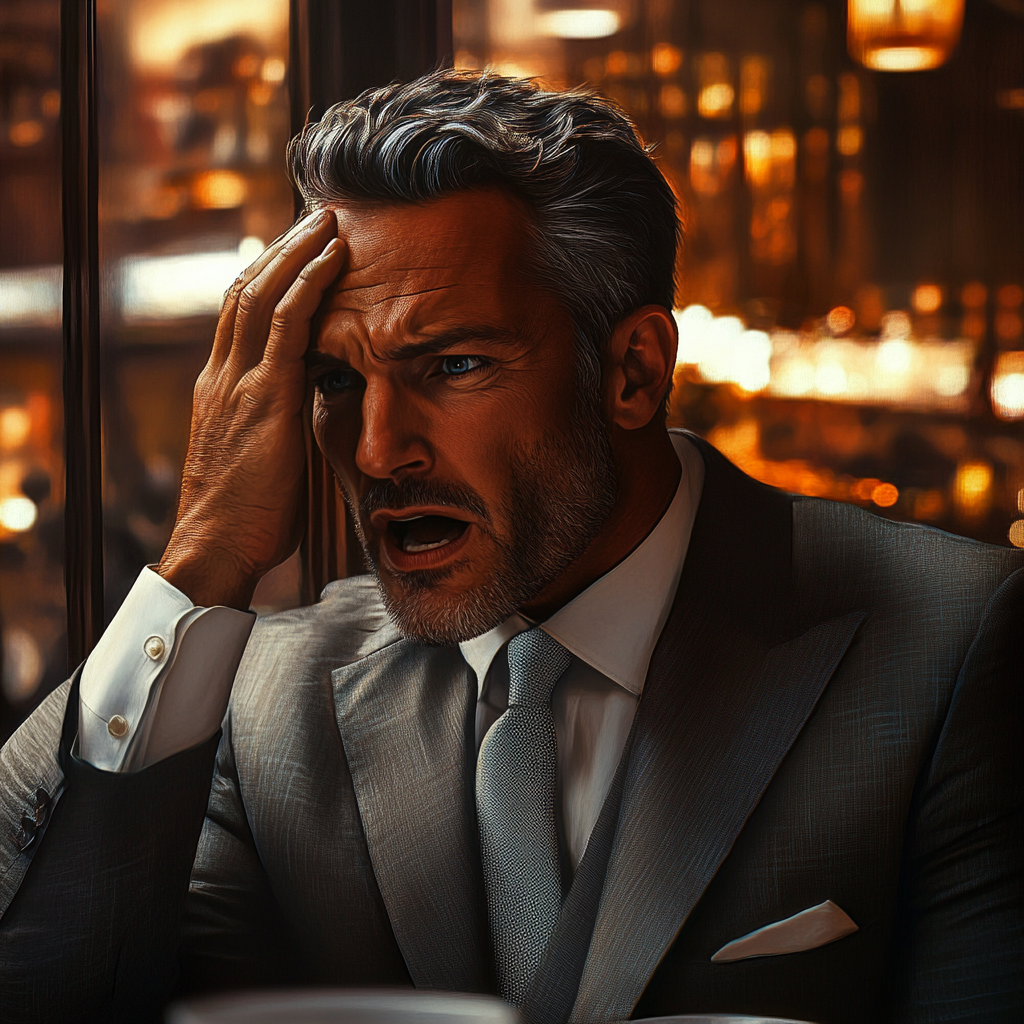 A shocked man holding his head | Source: no source