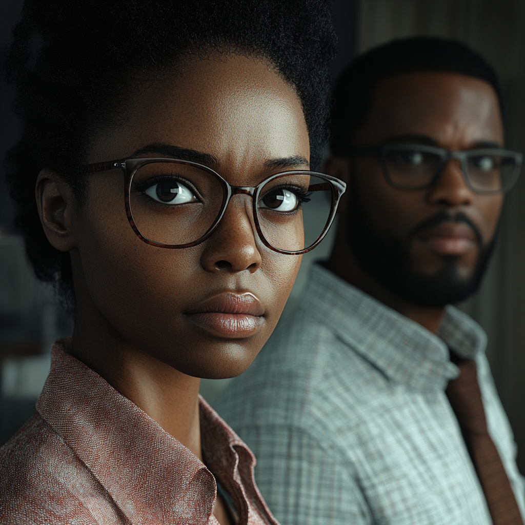A stern-looking man and woman | Source: No source