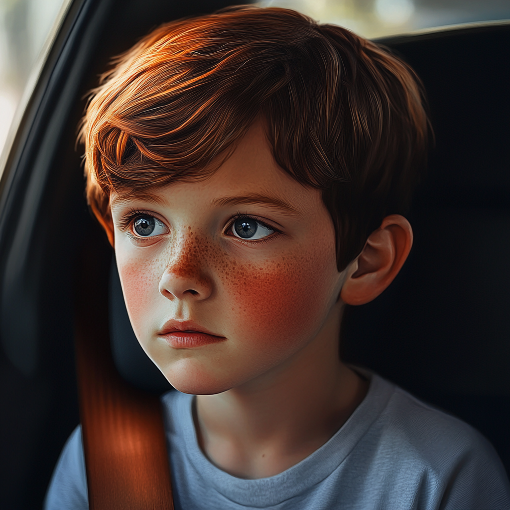 A boy sitting in the car | Source: no source