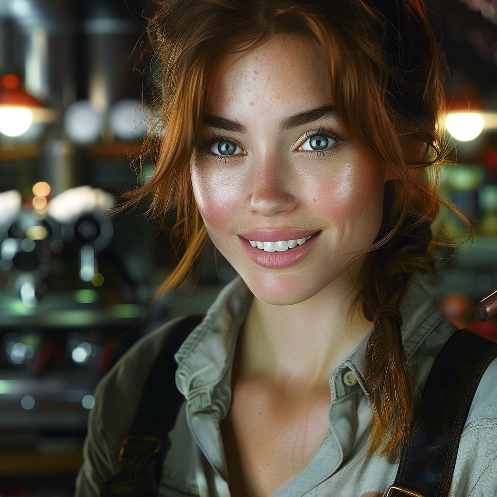 A waitress with a radiating smile plastered on her face | Source: No source