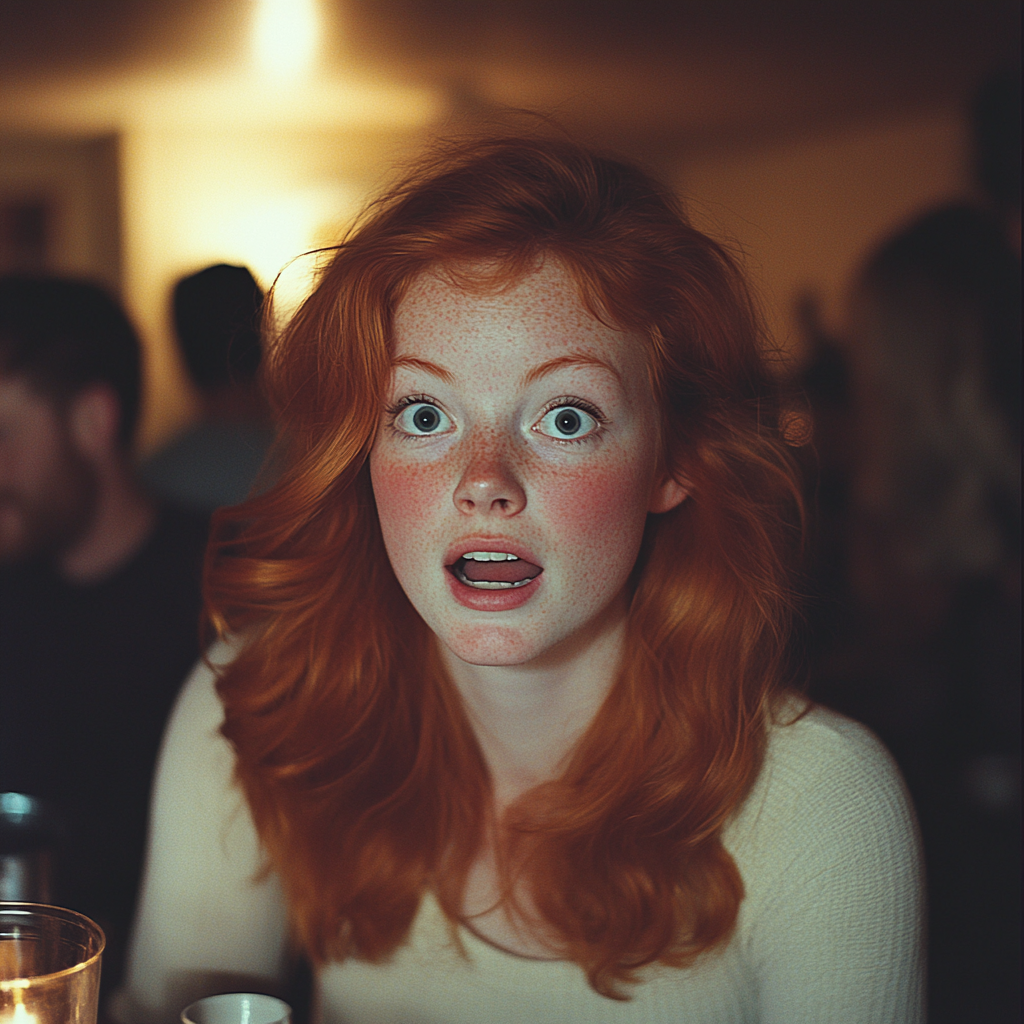 A shocked woman at a party | Source: no source