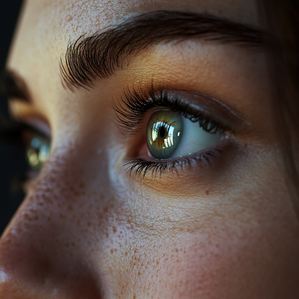 A close-up shot of a woman's face | Source: No source