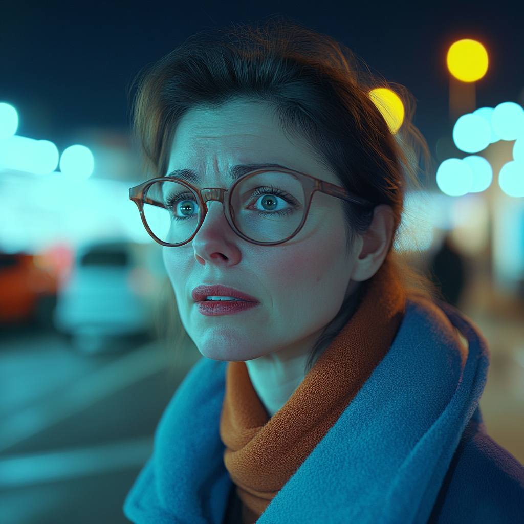 A woman standing in a parking lot | Source: No source
