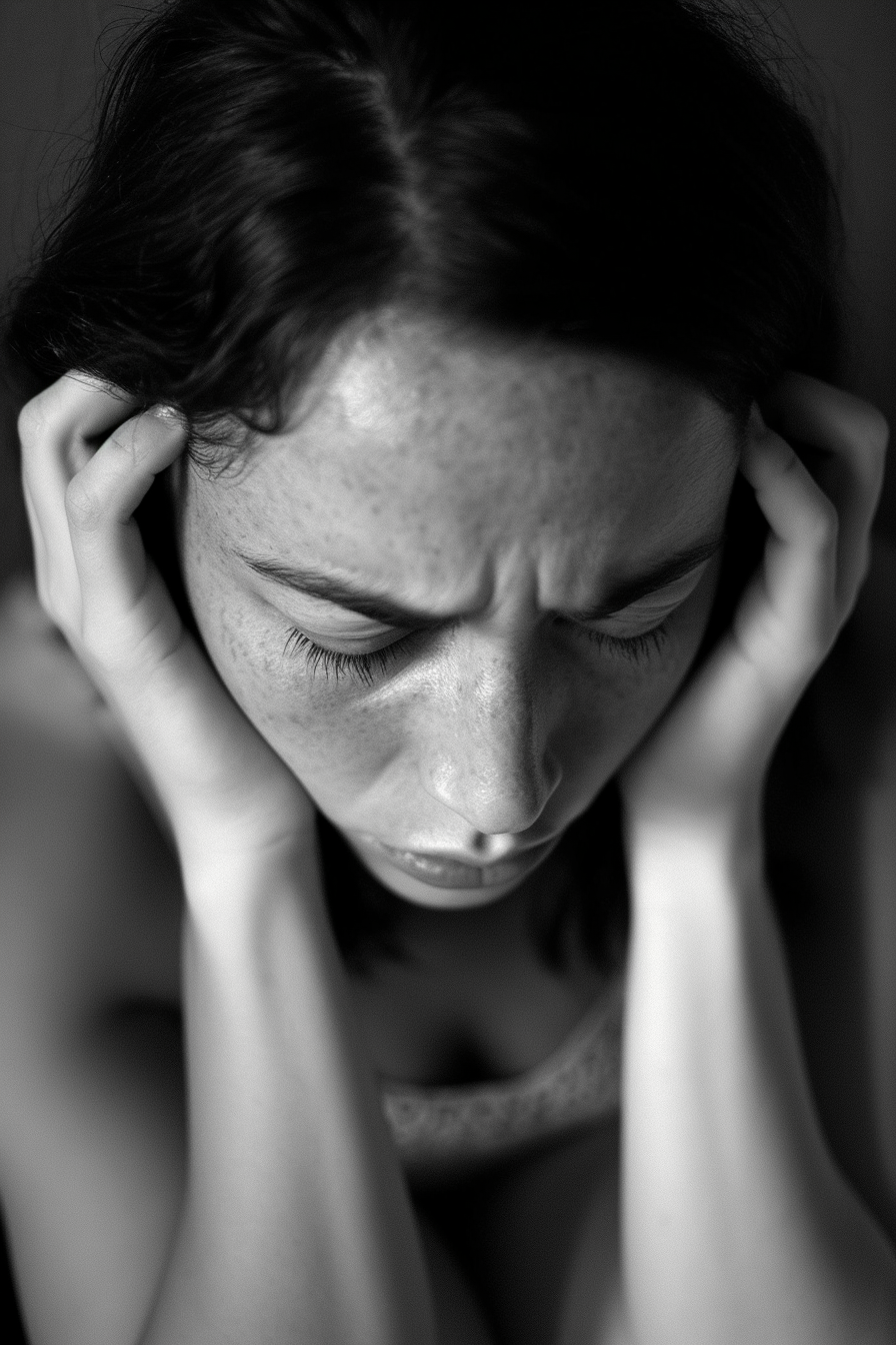 A close-up of an upset woman | Source: No source