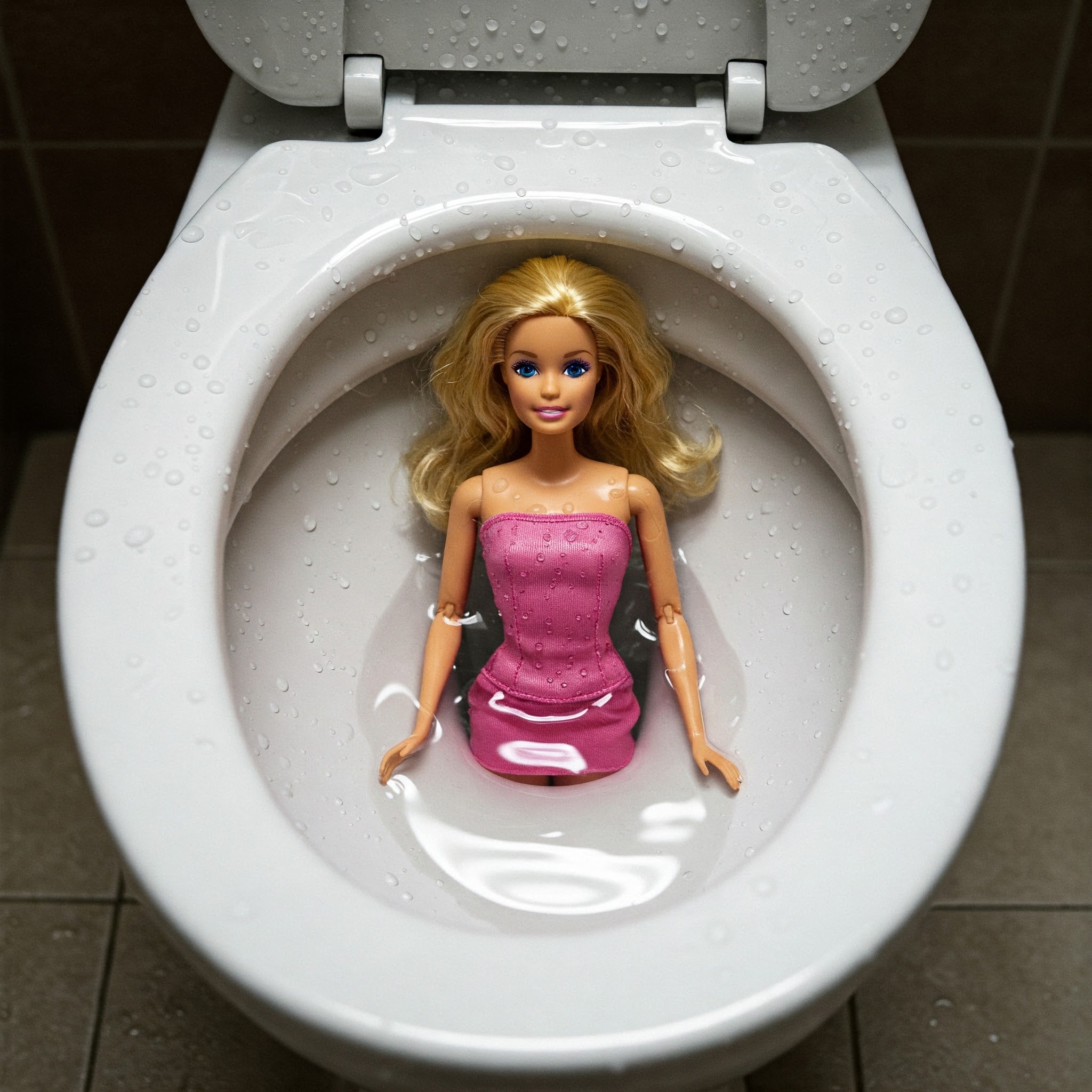 A doll in a toilet | Source: no source