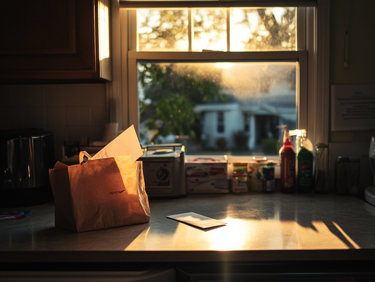 An envelope on the kitchen counter | Source: No source