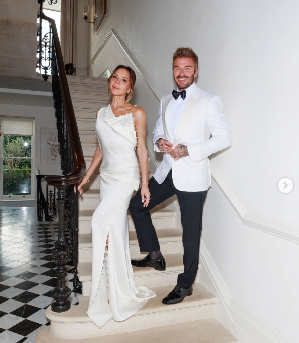 Victoria and David Beckham dress nicely to celebrate David's 50th birthday in a post dated May 5, 2025 | Source: Instagram/victoriabeckham
