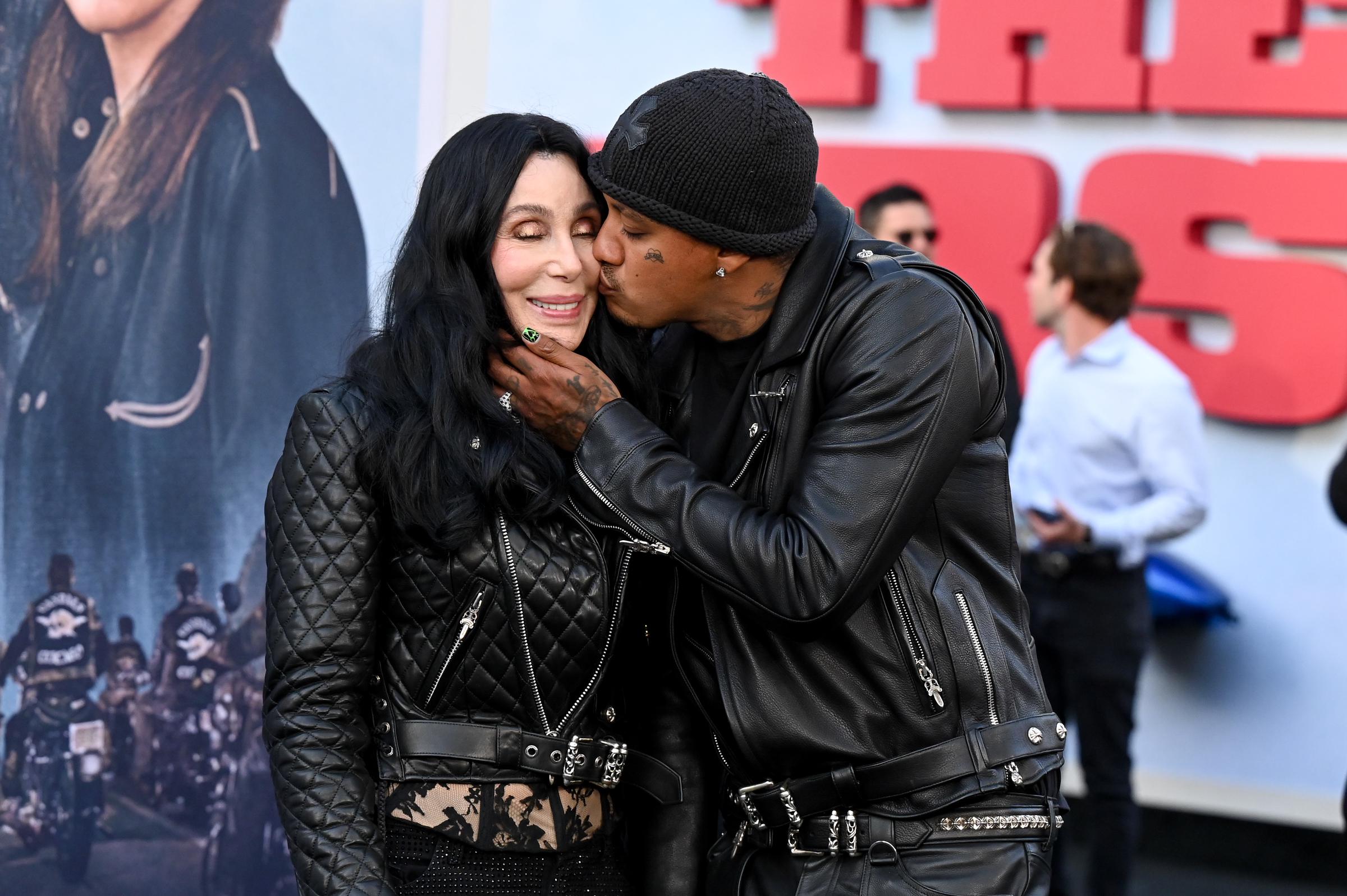 Cher and Alexander Edwards at "The Bikeriders" Los Angeles Premiere held at the TCL Chinese Theatre on June 17, 2024 in Hollywood, California. | Source: Getty Images