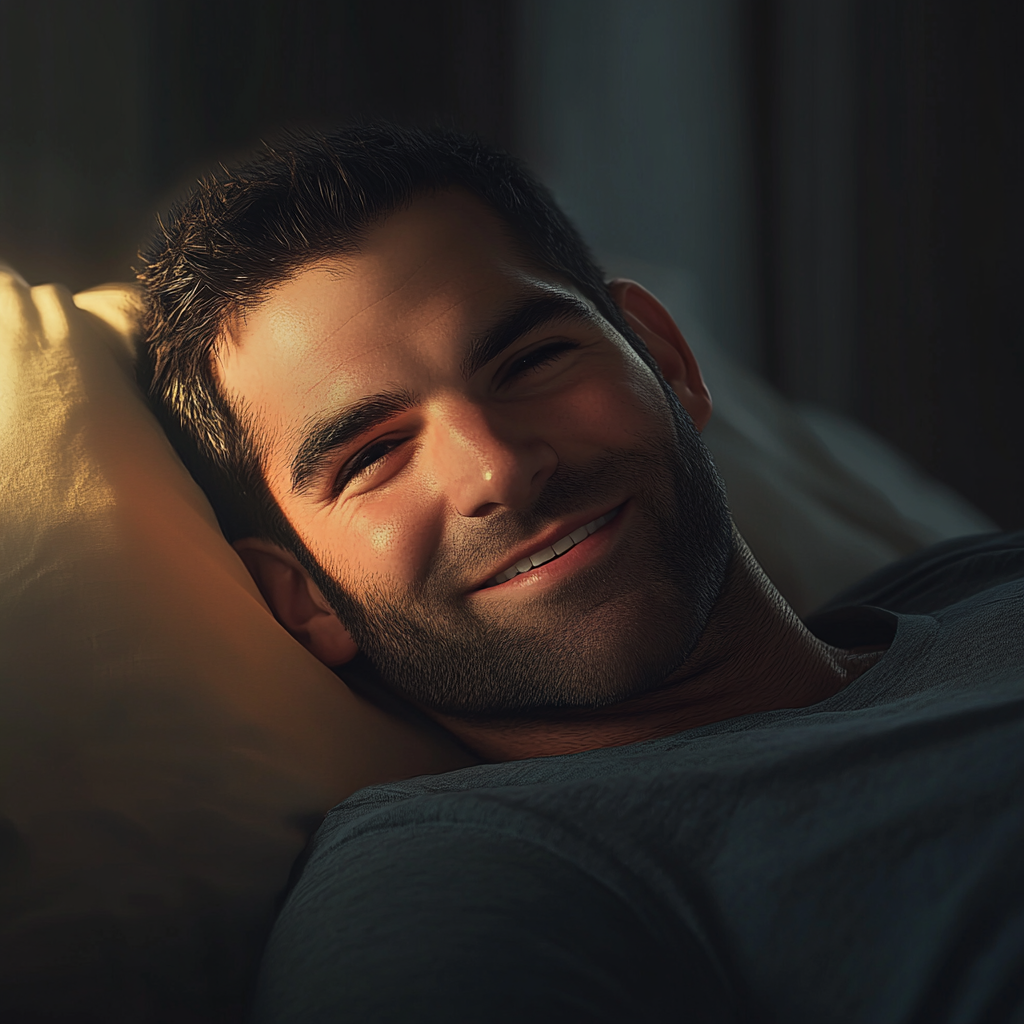 A bedridden man smiling | Source: no source