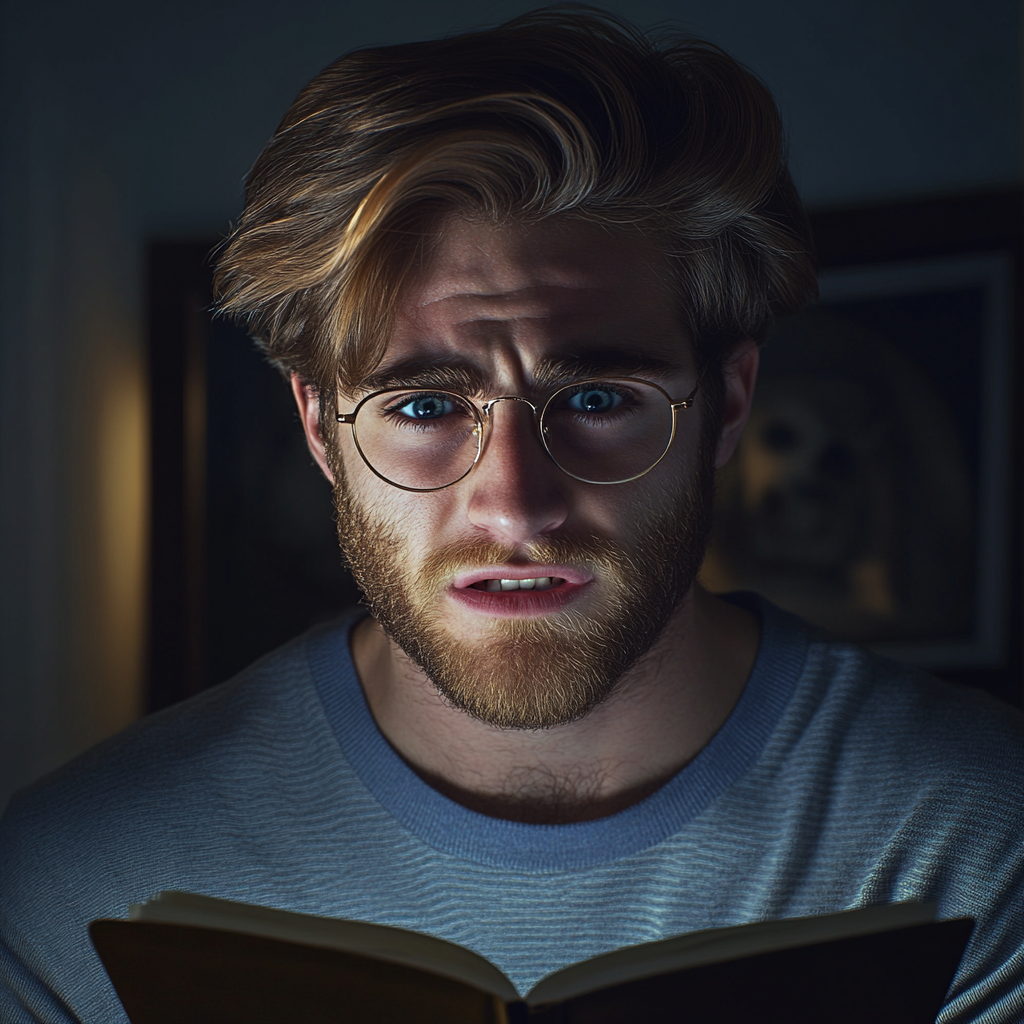 A furious man looking at a notebook | Source: No source