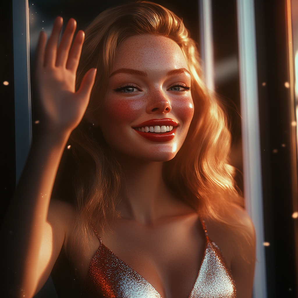 A woman waving her hand | Source: No source