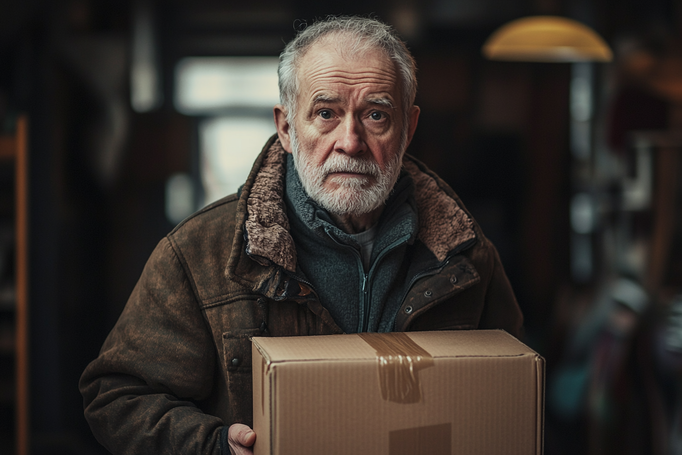 A man carrying a package into his home | Source: no source