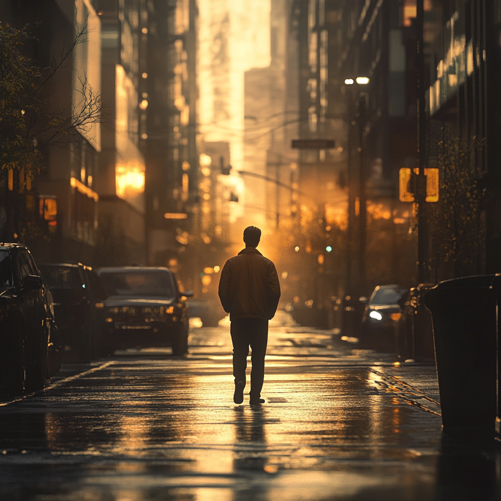 A man walking on a street | Source: No source