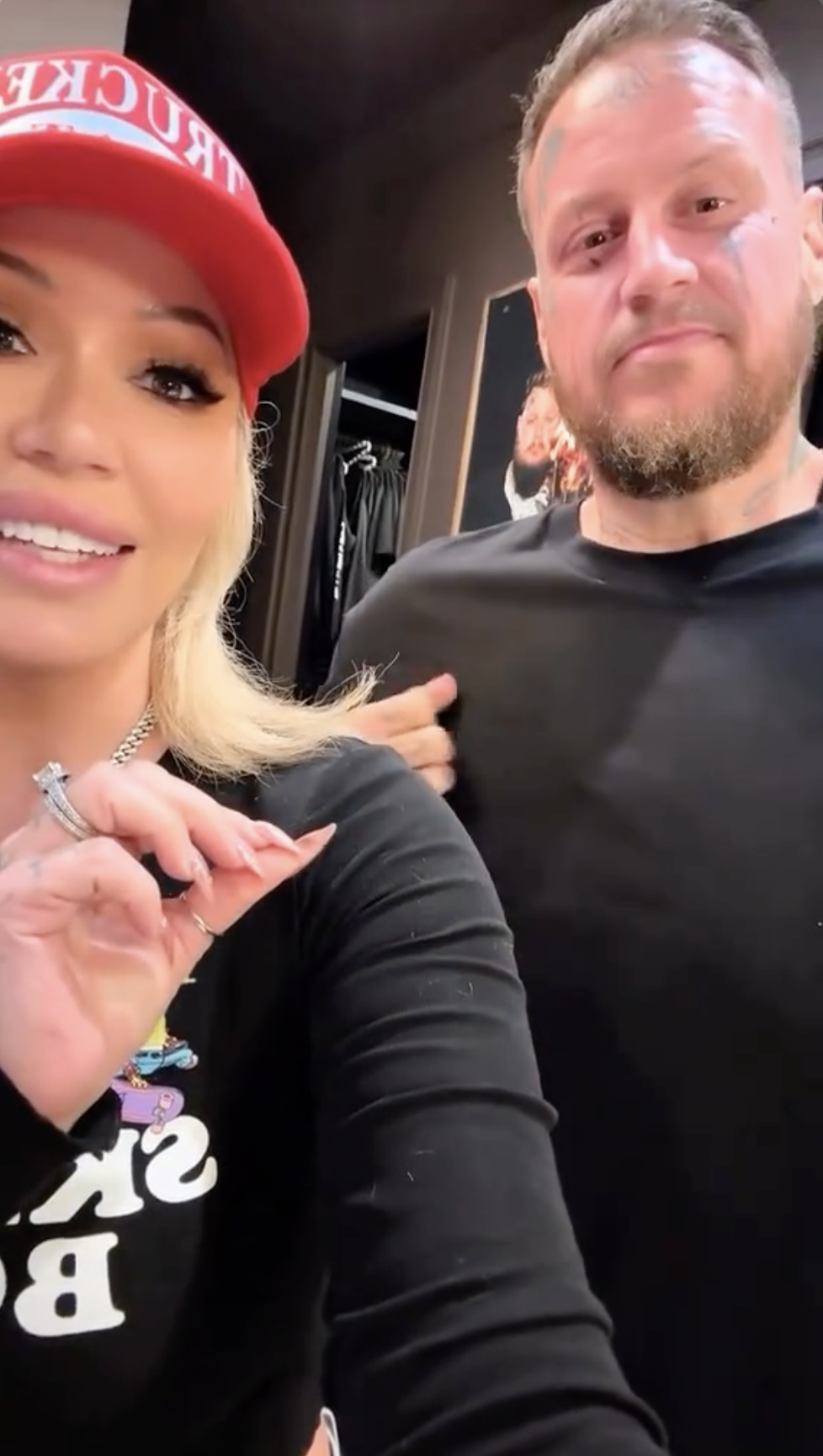 Jelly Roll and his wife are all smiles as they interact with fans through an Instagram video dated November 14, 2025.