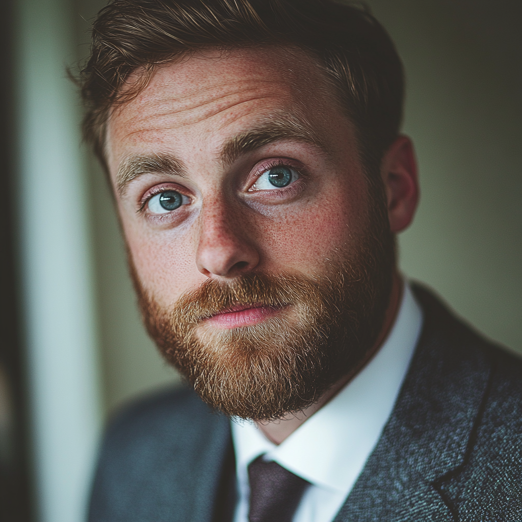 A groom looking at the camera | Source: no source
