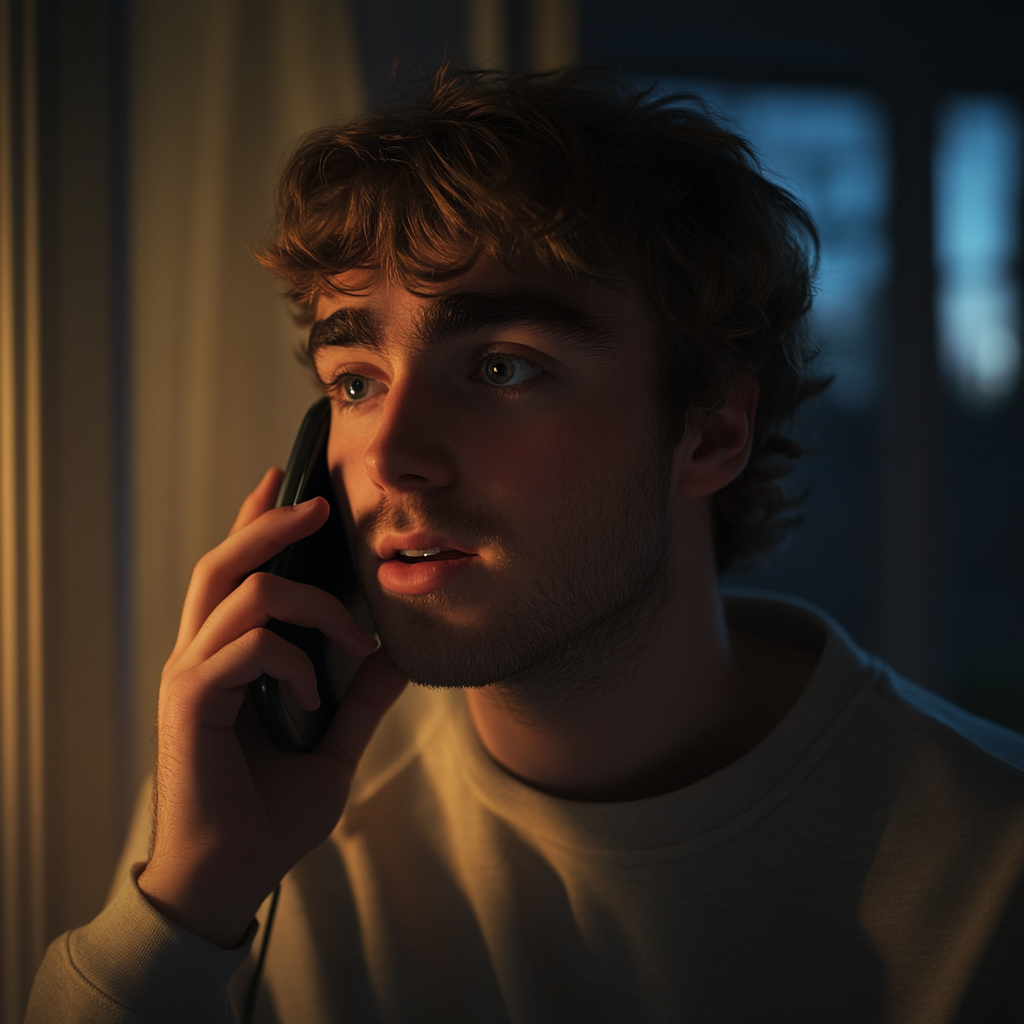 A man talking to his grandmother on the phone | Source: no source