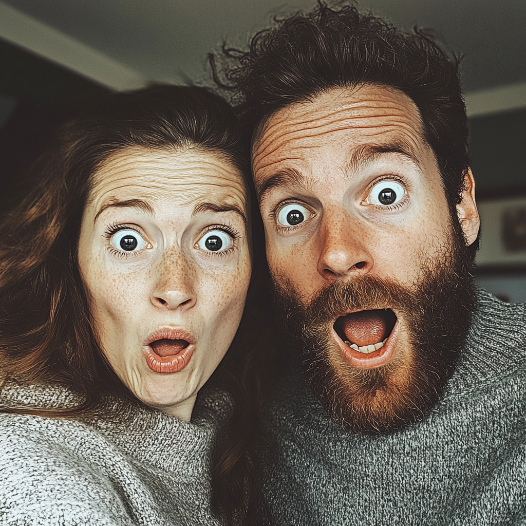 A close up of a shocked couple | Source: No source