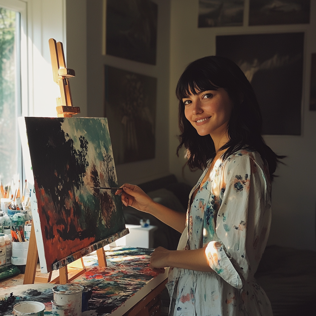 A woman painting | Source: No source