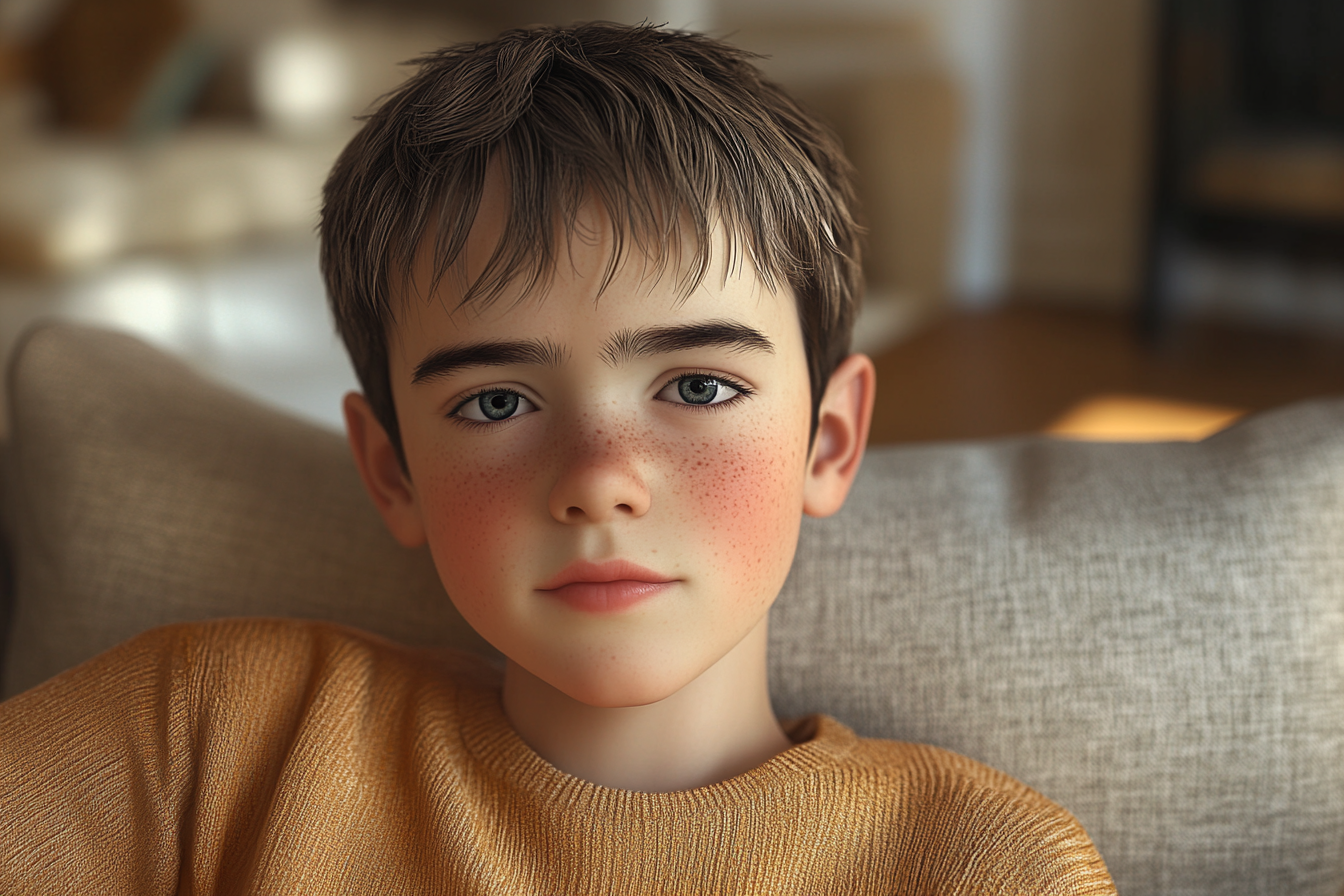 A boy looking straight ahead | Source: No source