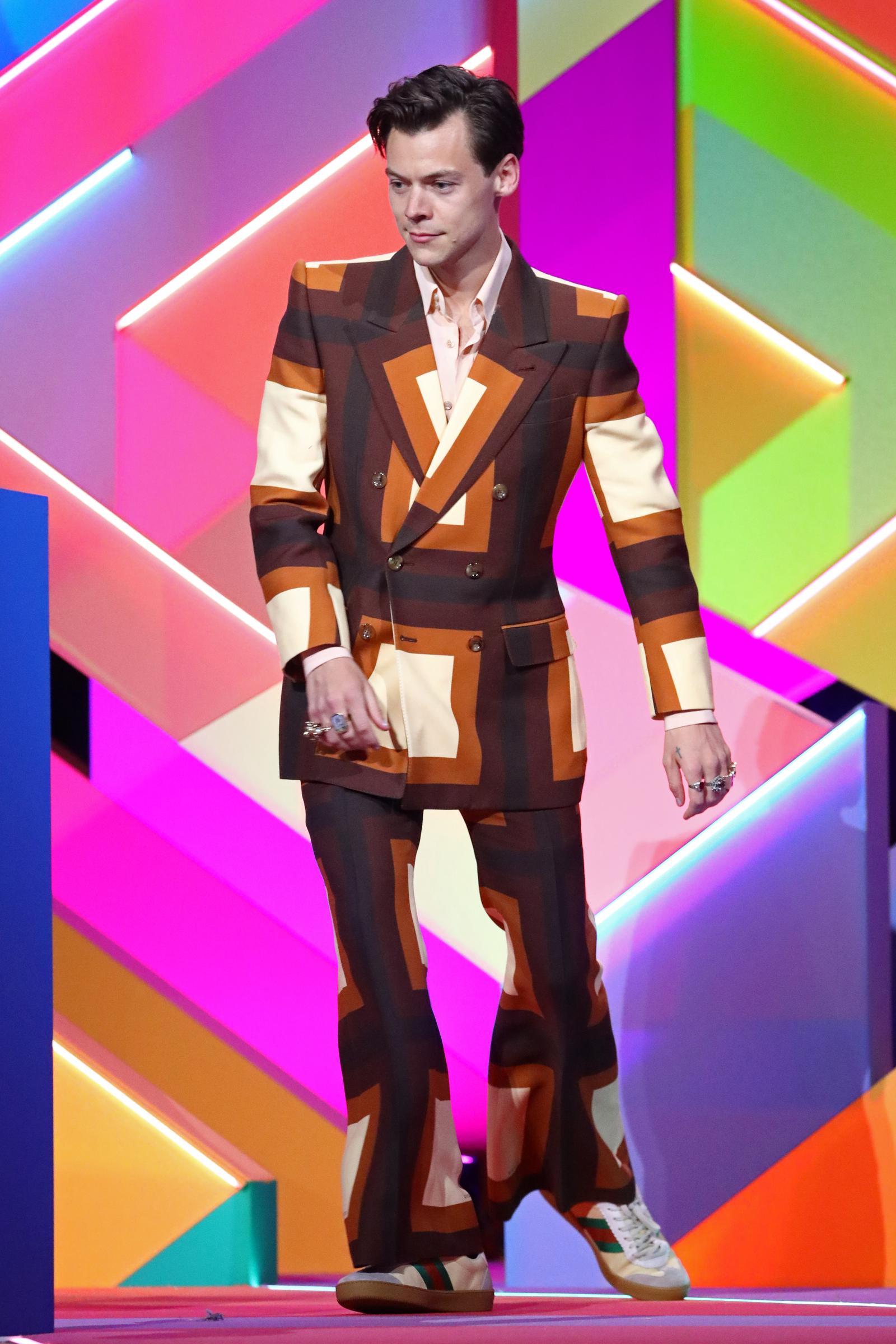 Harry Styles during The BRIT Awards 2021 on May 11 in London, England. | Source: Getty Images