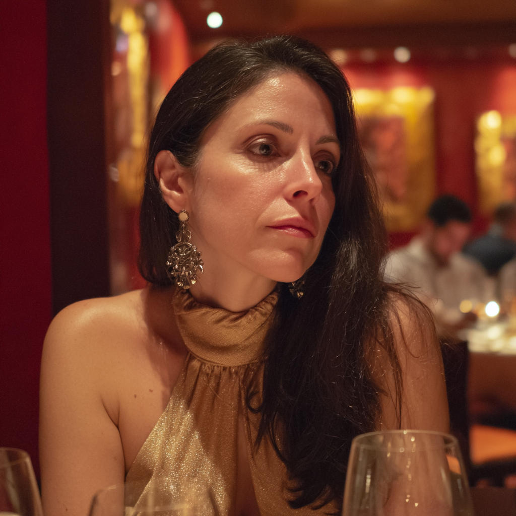 An annoyed woman sitting at a table | Source: no source