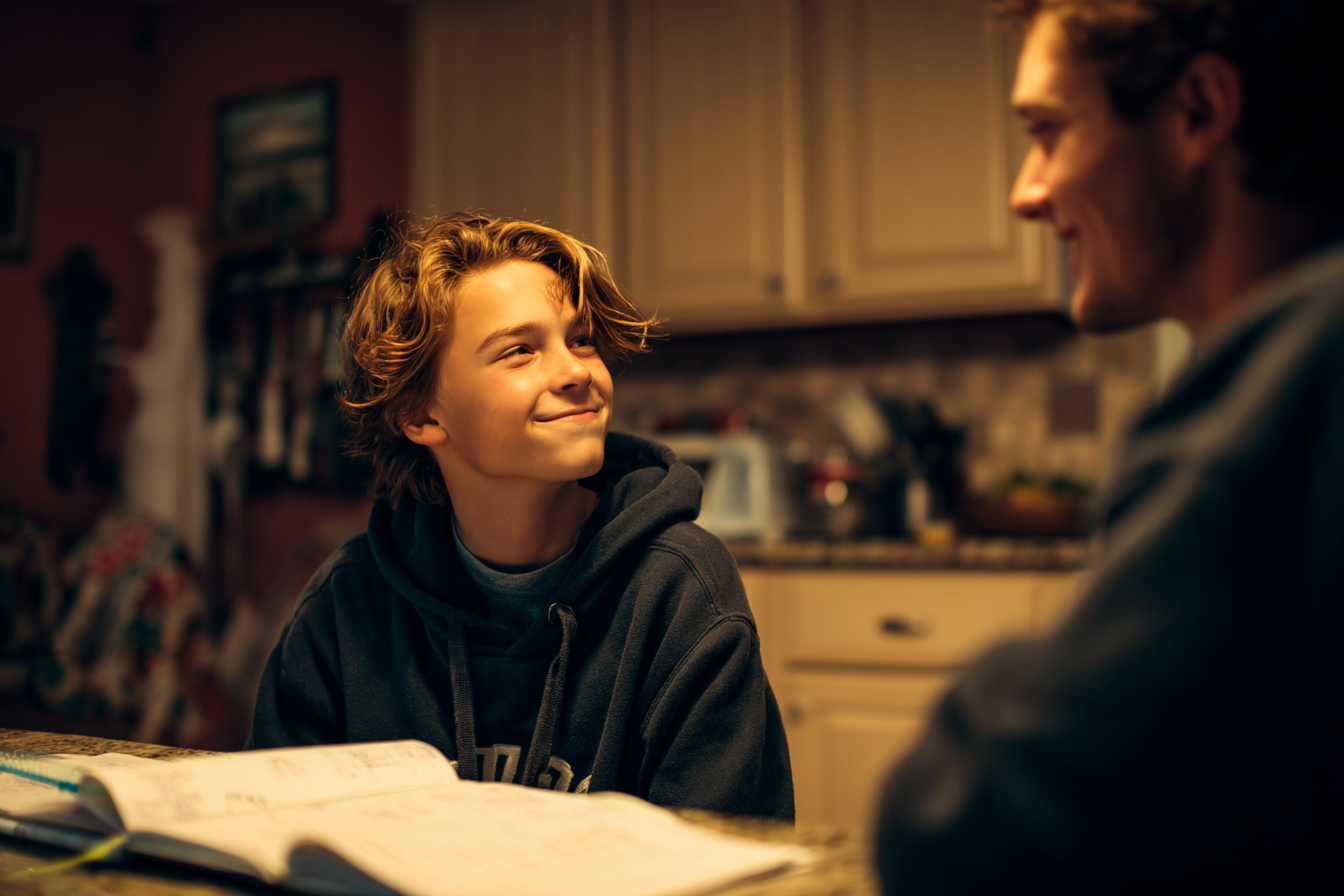 A boy talking to his brother | Source: No source