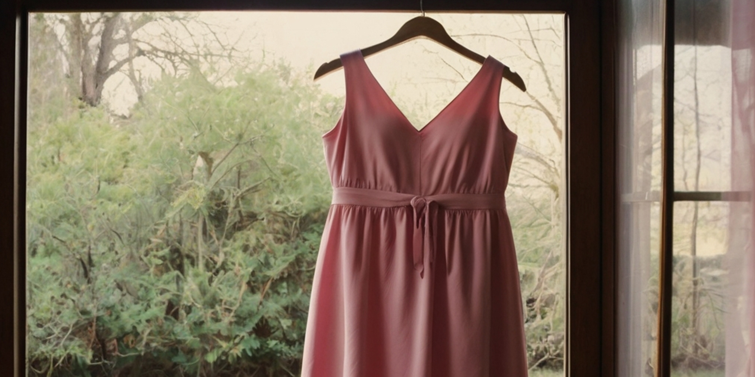 A bridesmaid dress on a hanger | Source: No source