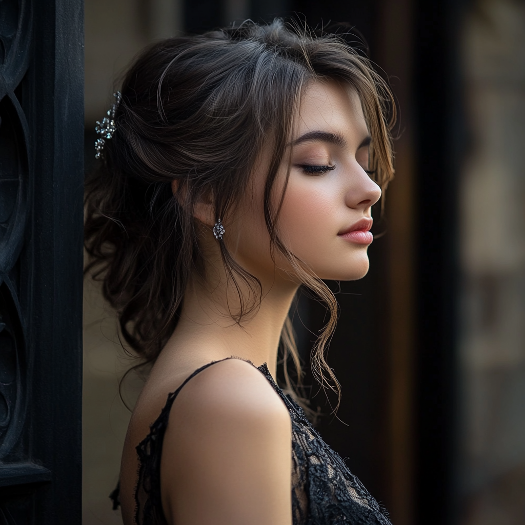A woman in a black wedding dress | Source: No source
