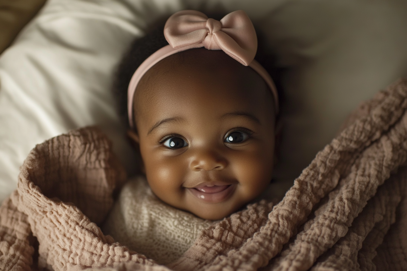 A baby girl smiling | Source: No source