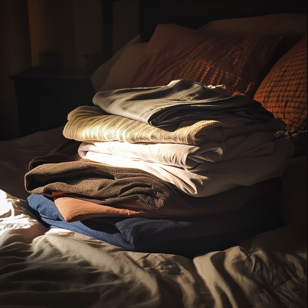 A pile of folded laundry | Source: no source