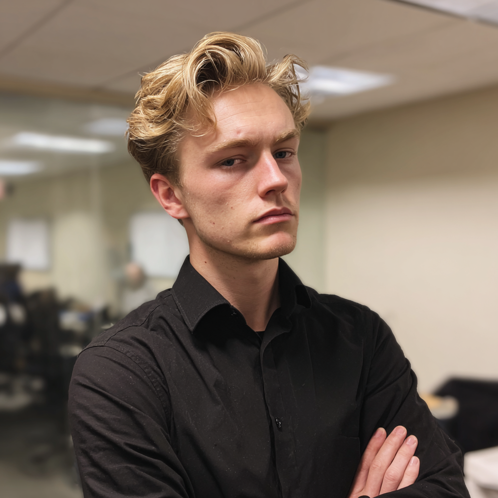 A young man standing with folded arms | Source: no source