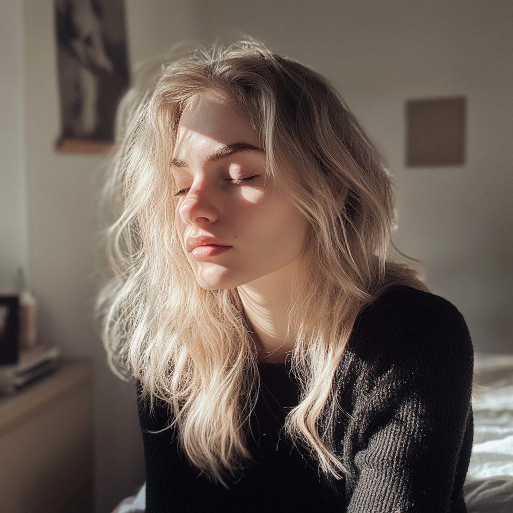 A sad woman in her bedroom | Source: No source