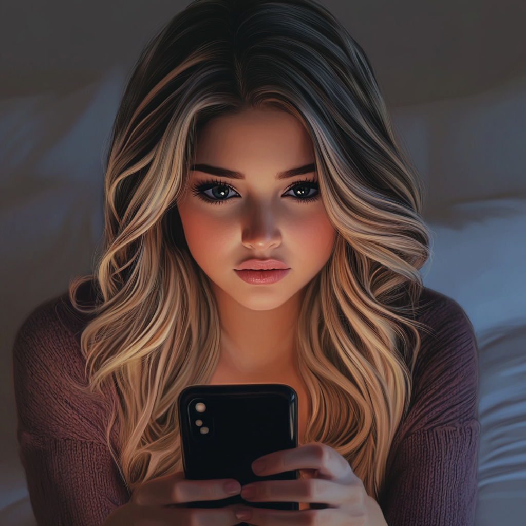 A woman using her phone | Source: No source