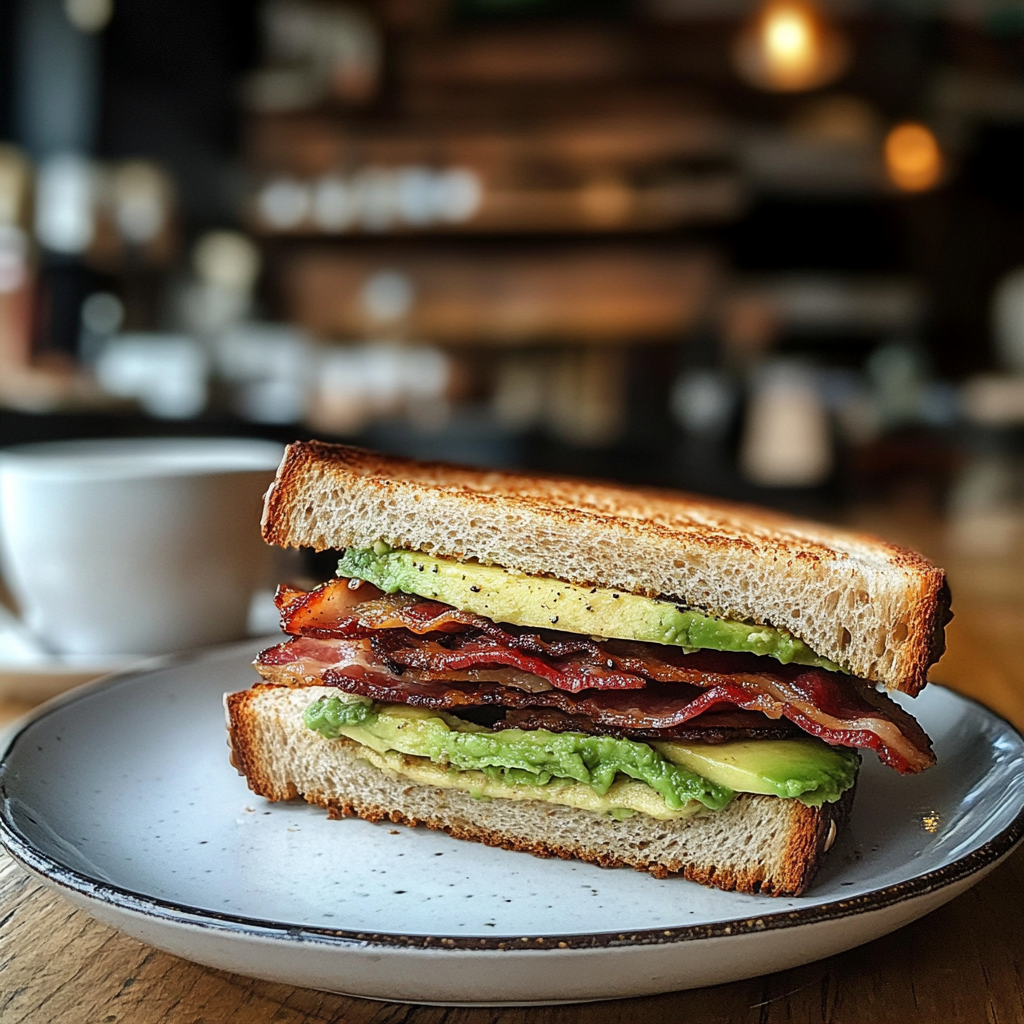 Food on a plate in a coffee shop | Source: No source