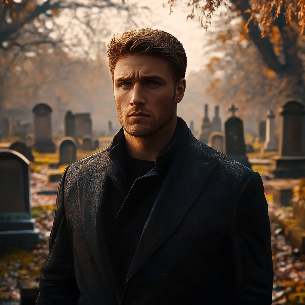 A grieving man in a cemetery | Source: no source