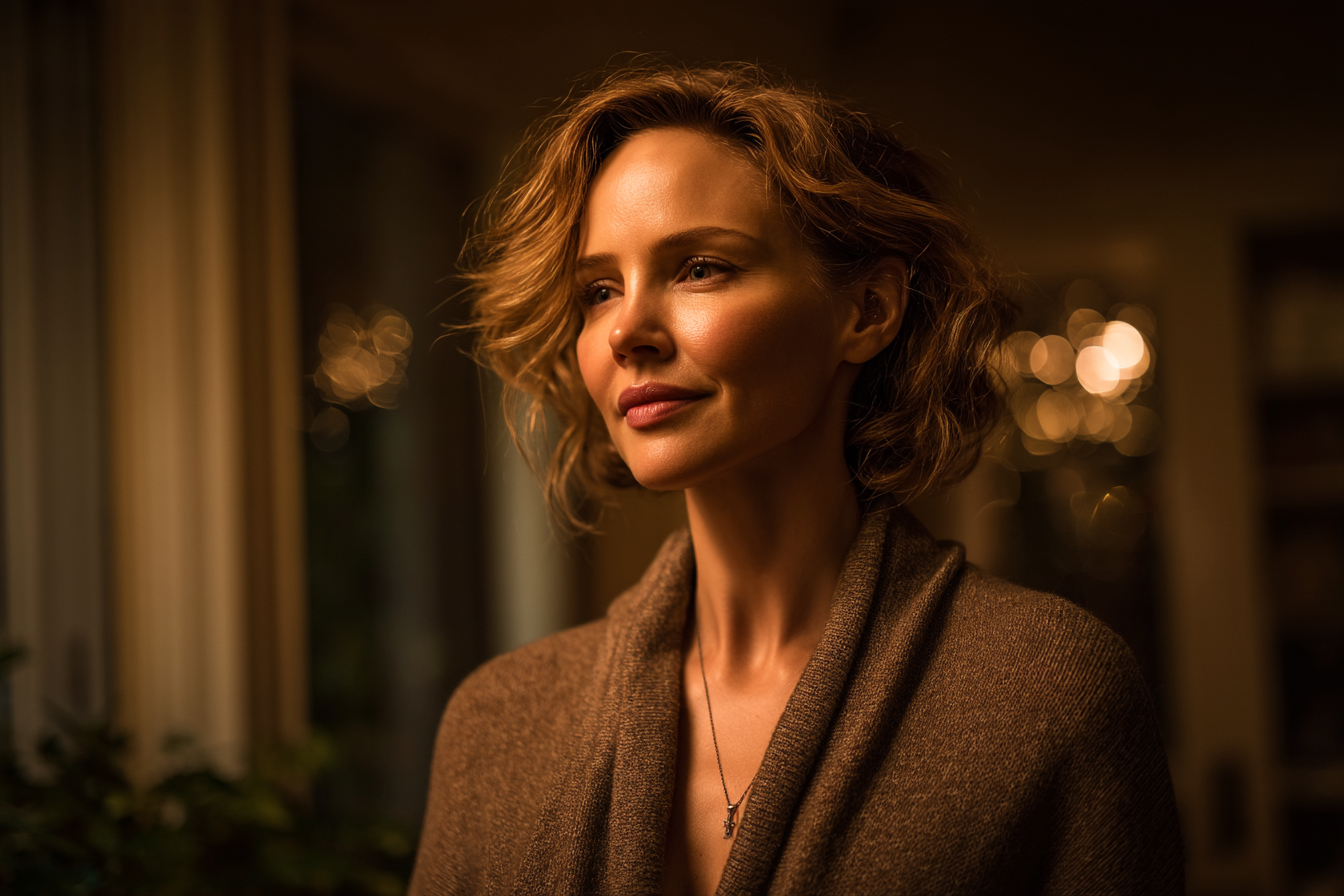 A woman standing in a living room | Source: No source