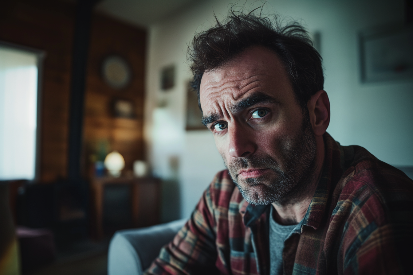 A man glancing to one side | Source: No source