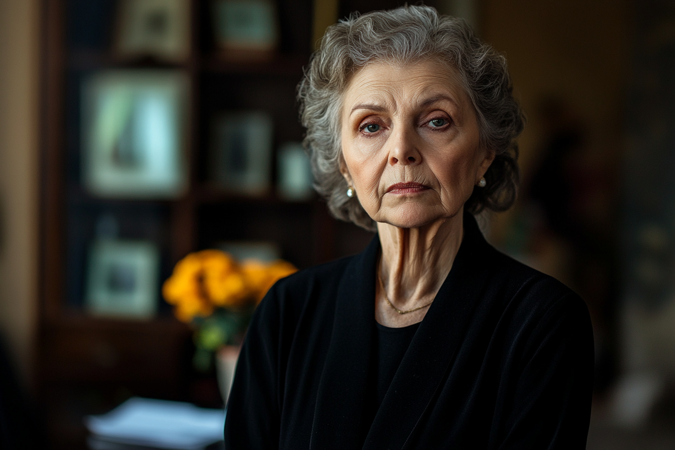 Serious old woman in a study | Source: no source