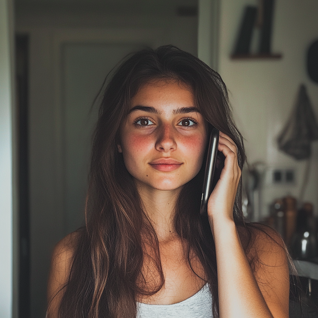 A young woman talking on the phone | Source: No source