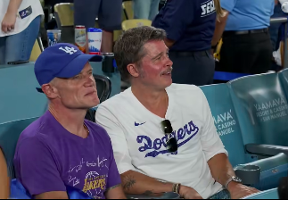Flea and Brad Pitt enjoying the 2025 World Series game, posted on October 29, 2025. | Source: Facebook/Sportsnet