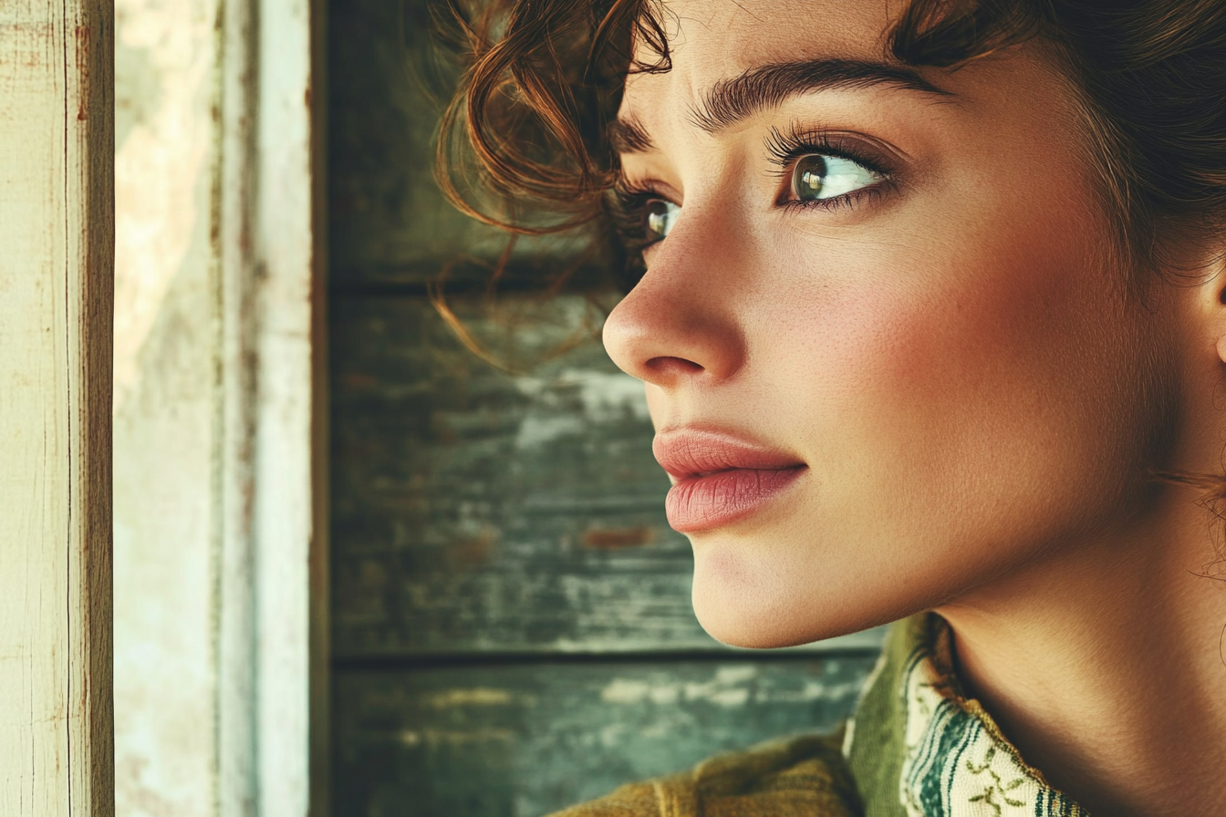 A woman looking over her shoulder | Source: no source