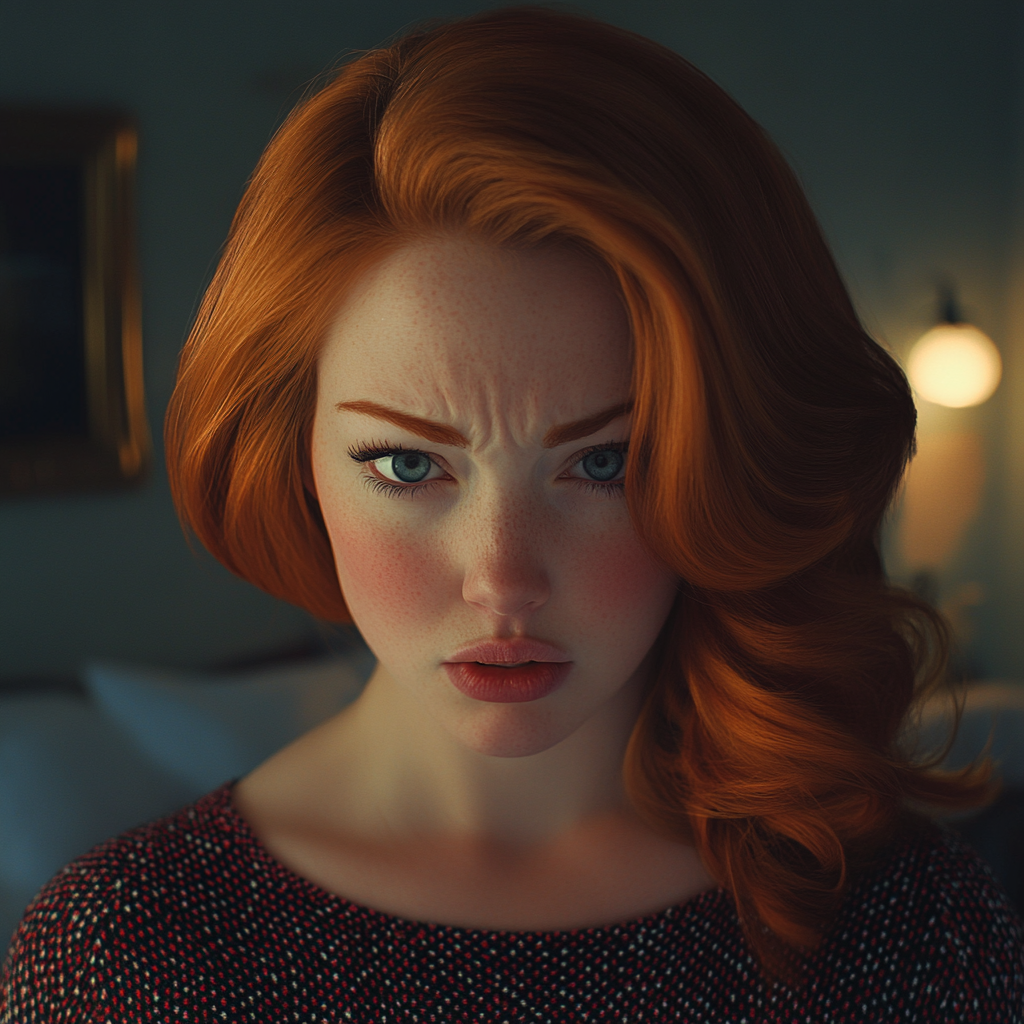 A woman with a grim stare | Source: No source
