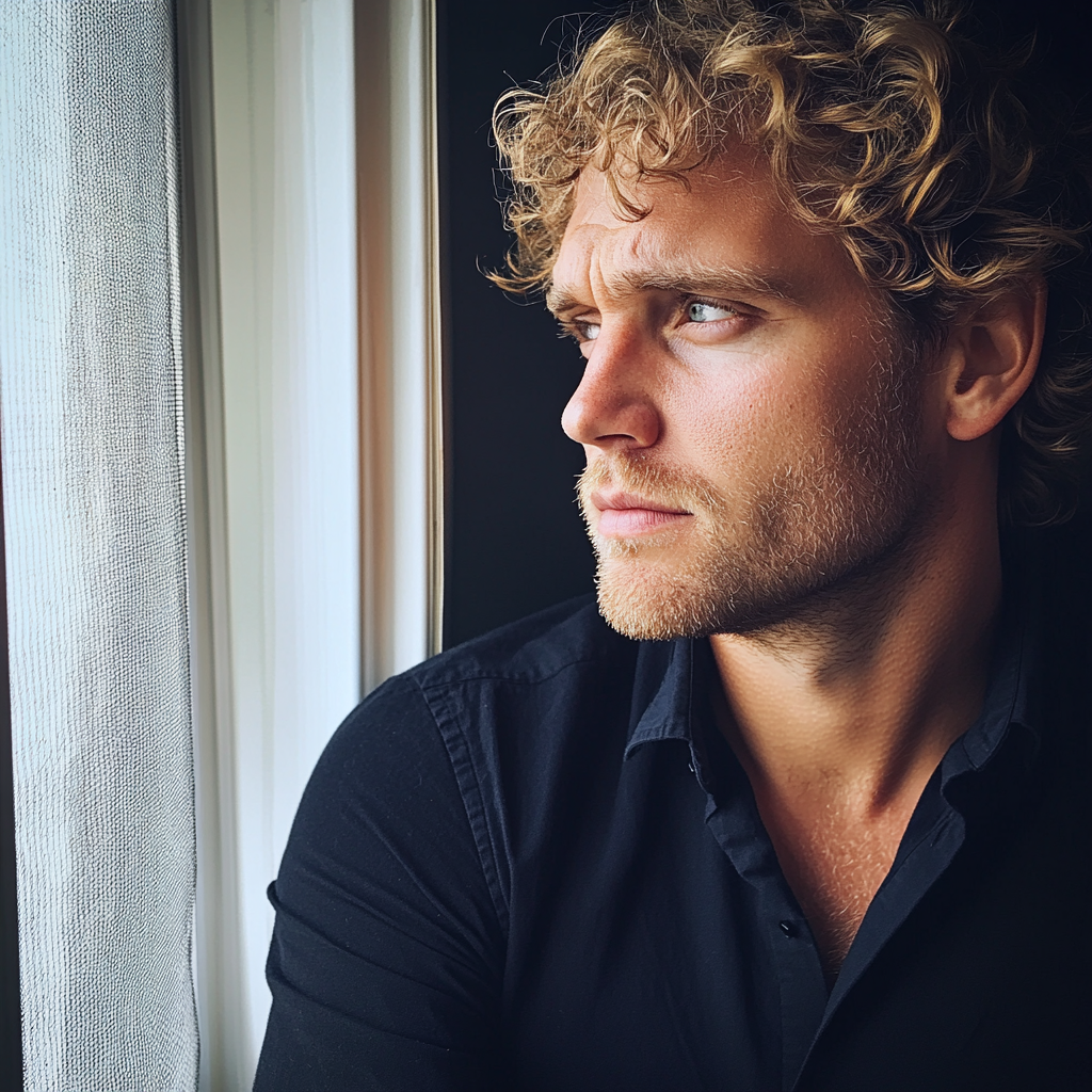 An upset man looking out a window | Source: No source