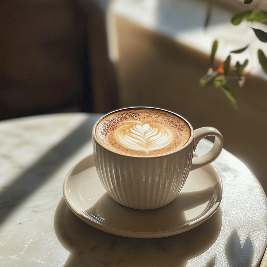 A cappuccino on a table | Source: no source