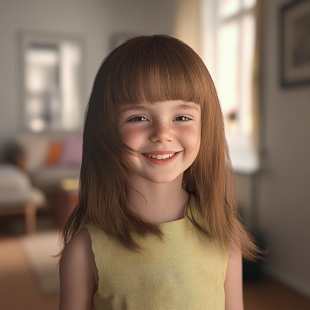 A little girl standing in her house | Source: No source