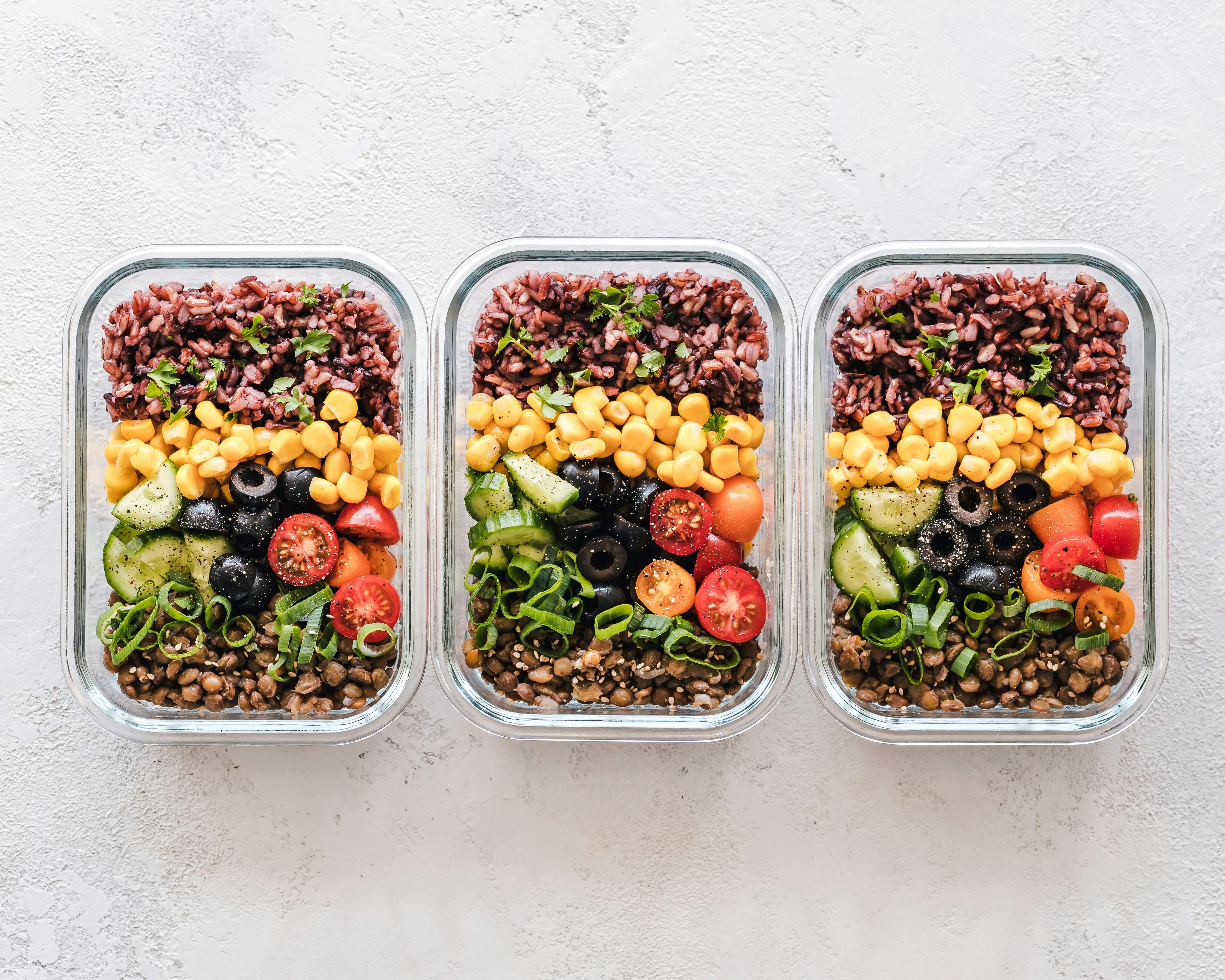 Three containers with healthy food | Source: Pexels