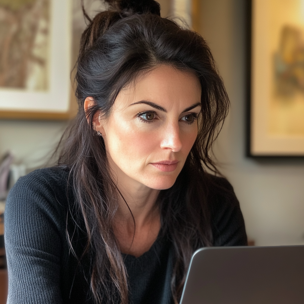A woman sitting in front of her laptop | Source: no source