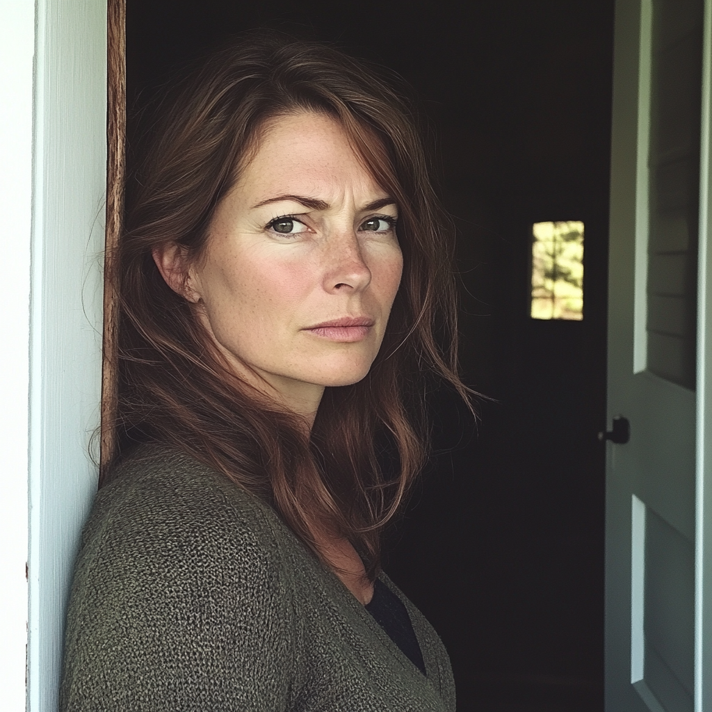 A woman standing in a doorway | Source: No source